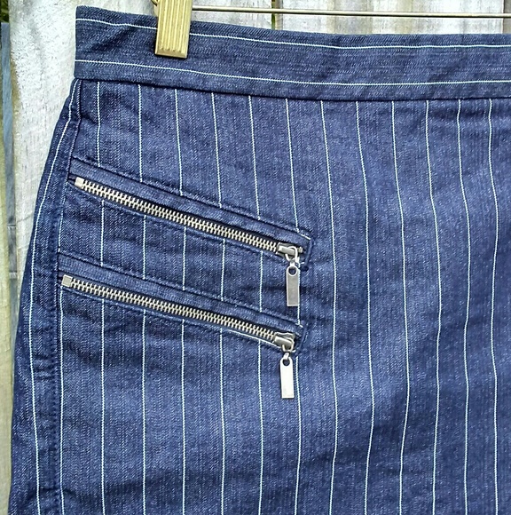 ASOS Dresses & Skirts - ASOS jean skirt- pinstripe- zipper detail